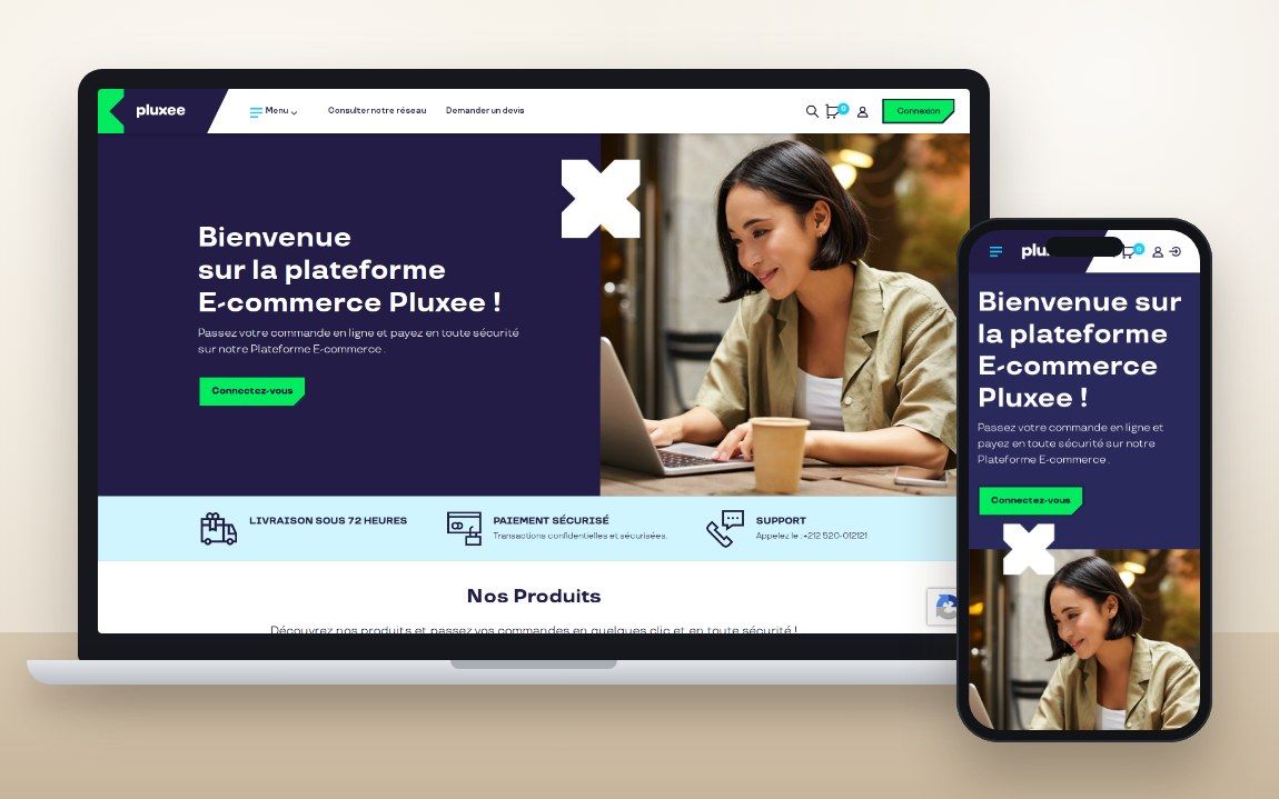 Plateforme E-commerce Pluxee Maroc, sur ordinateur et sur mobile